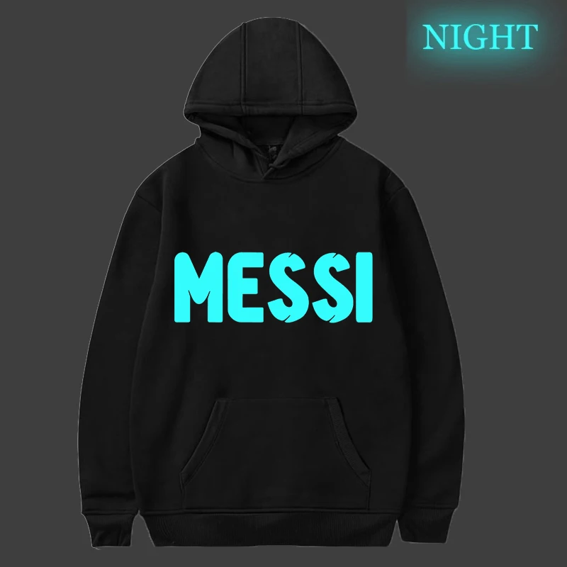 Толстовка Messi 10 для мужчин и женщин светящаяся толстовка с капюшоном мальчиков