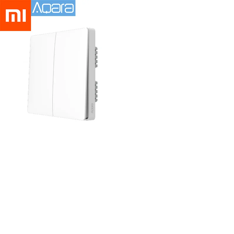 Double Key 1 Pcs Настенный выключатель Xiaomi Aqara, умный светильник с управлением, версия ZigBee, беспроводное подключение, управление одним ключом, приложение, пульт дистанционного управления, комплект для умного дома - Цвет: Double Key 1 Pcs