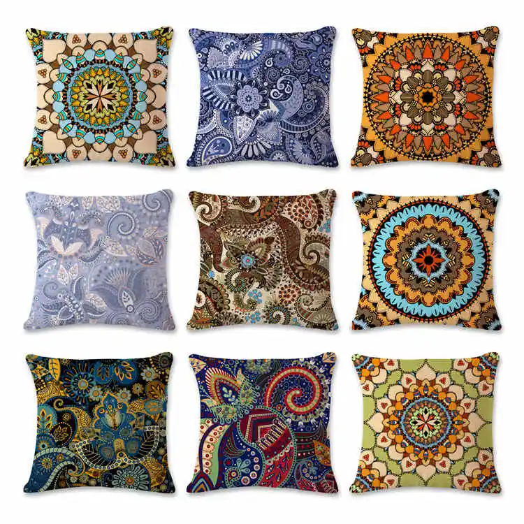 18 &quotИндийский национальный стиль льняная наволочка чехол для дивана домашний