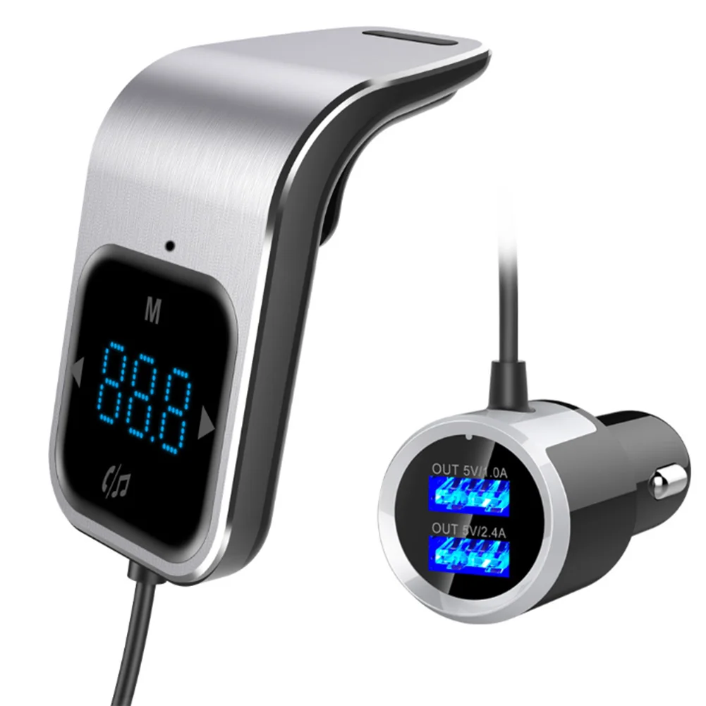 Car Call Bluetooth Voltage Detector Led FM Transmitter Navigation Voice Charger Screen MP3 Player Adapter Music Control | Автомобили и