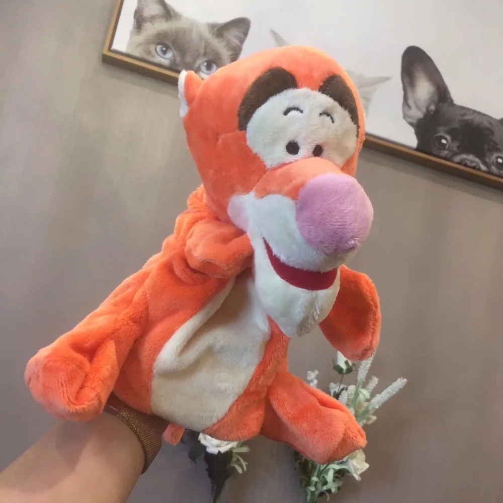 1 шт., оригинальная ручная кукла Микки Маус, Дональд Дак, Минни Маус, тигровый тигр, плюшевые кукольные игрушки, подарки для новорожденного, мягкие игрушки