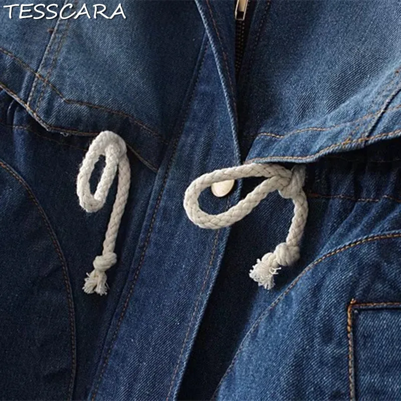 Теплая женская джинсовая парка TESSCARA на осень и зиму куртка пальто женские