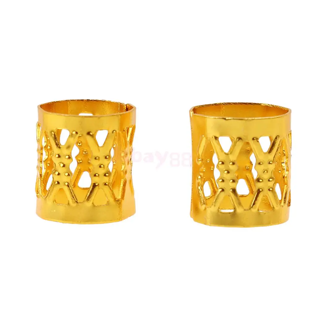 

Gold+ Silver 50pcs/Pack Hair Braid Cuff Adjustable Hair Dreadlock Bead