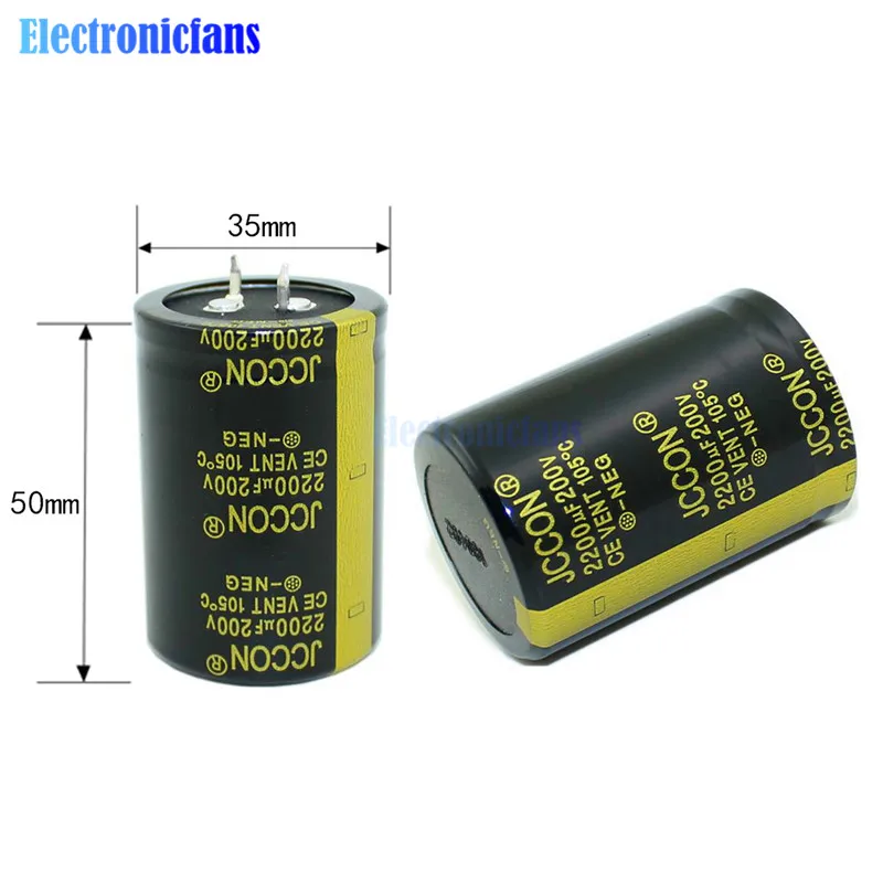 Diymore алюминиевый электролитический конденсатор 200V 2200uF 35X50mm 200V2200uF 35*50mm
