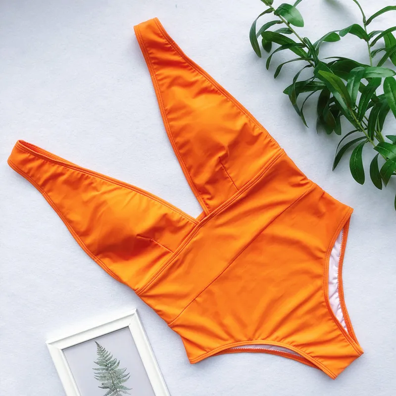 7 Peachtan Maillot de bain femme купальники женские боди Цельный купальник монокини с глубоким v-образным вырезом бикини пуш-ап - Цвет: 7