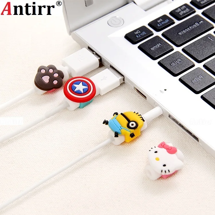 

Cute USB Charger Cable Winder Protective Case Saver Earphone Cord Protection Sleeve Wire Cover 8Pin Data line Protector Cartoon