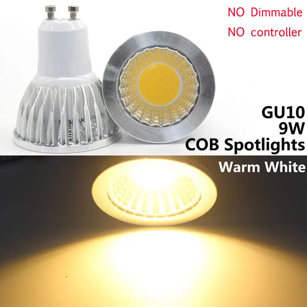 GU10 9W COB WW 1 шт. E14 E27 GU10 RGB светодиодный светильник 3 Вт 5 Вт 9 Вт 110 В 220 В 16 изменение цвета RGB Лампочка светильник+ пульт дистанционного управления для бара KTV украшения - Испускаемый цвет: GU10 9W COB WW