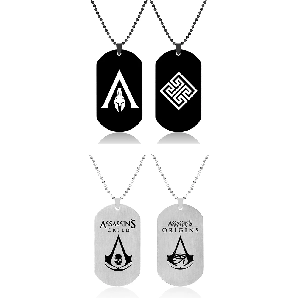 Лидер продаж игра Assassins Creed собачьи бирки ожерелье модный шар цепочка нержавеющая