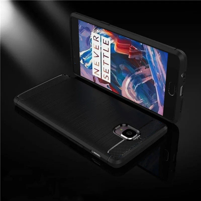 Текстурированный силиконовый чехол из углеродного волокна для Oneplus 3 T мужской в