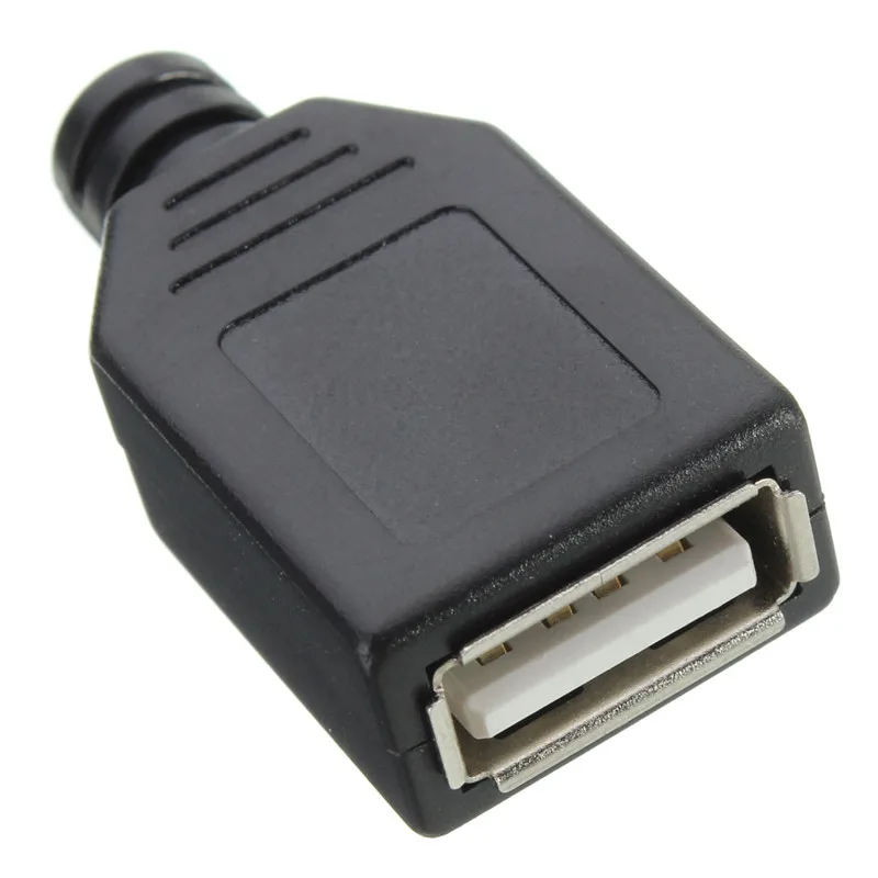 10 шт. 4 контактные USB разъёмы типа А с черной пластиковой крышкой|4 pin female connector|4