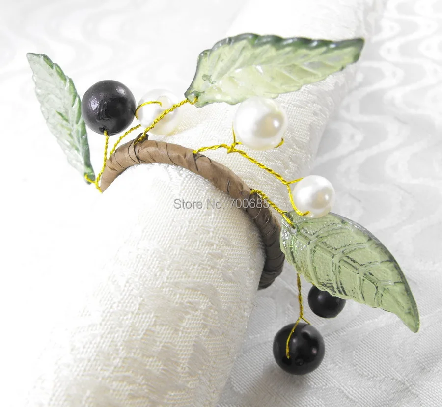 Жемчужина с кольцом для салфеток Свадебный пластиковый держатель | Дом и сад