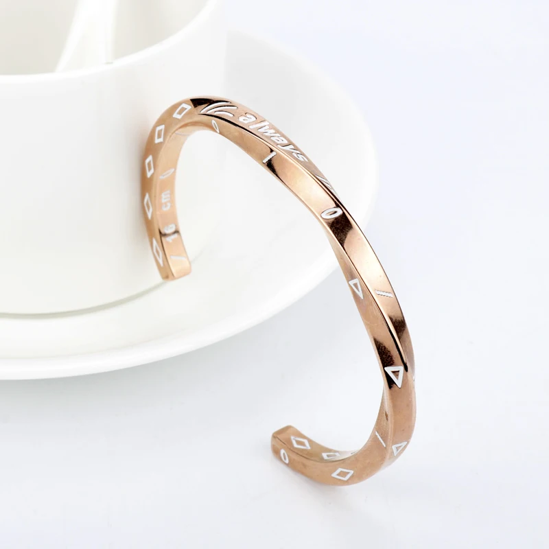 Punk Biker Women Men Bangles Bracelets luxurious Fashion Jewelry Always In My Heart Titanium Steel Cuff Bangle Lover Friend Gift | Украшения