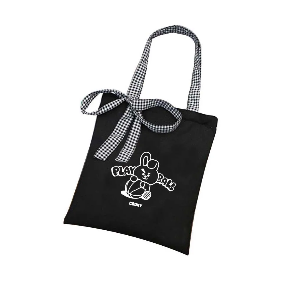 Новая Kpop Bowtie сумка Холщовая Сумка CHIMMY COOKY MANG напечатанная школьная через плечо
