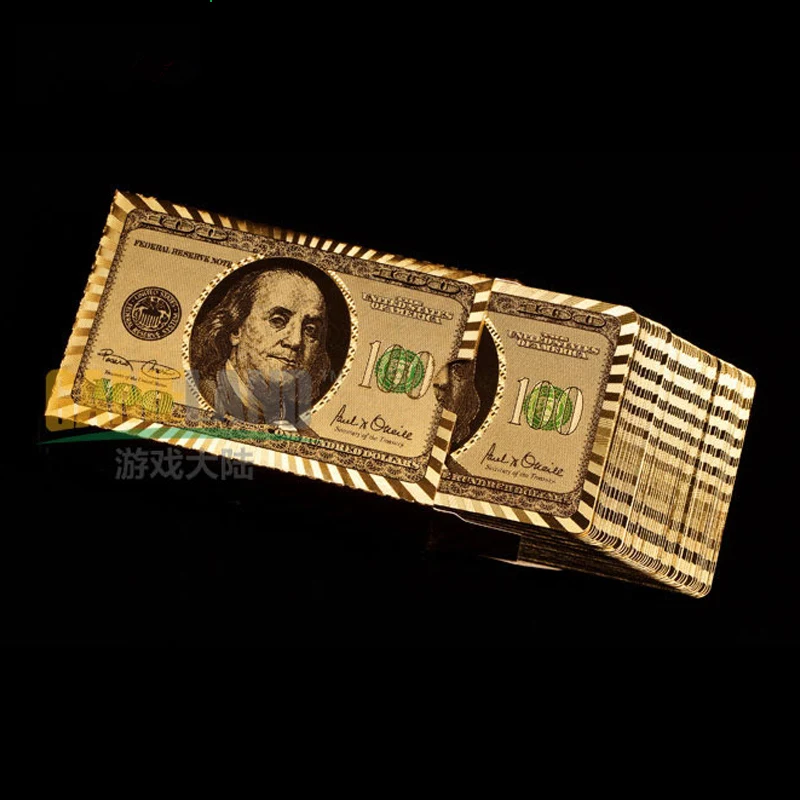 Высококачественные для игры в покер карты Gold Dollar Евро 24k азартных игр Техасский