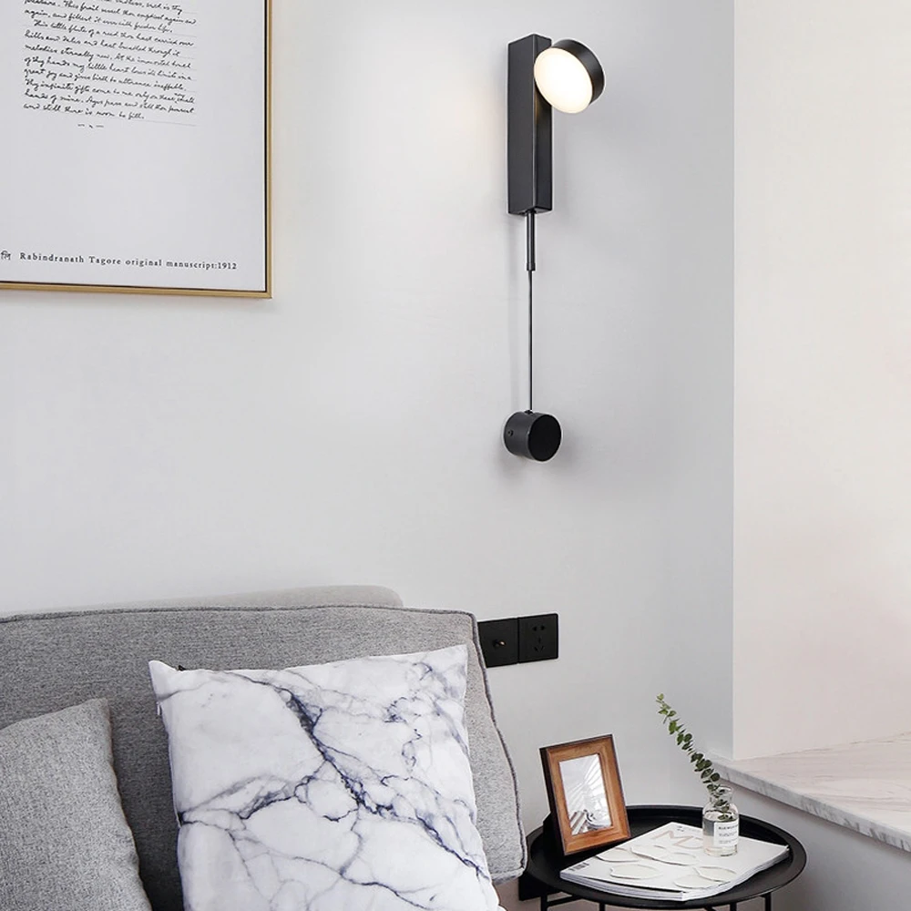

led wall lamp bedside reading lamp wall Knob switch sconce retro Loft light Pendant Suspension wall Light