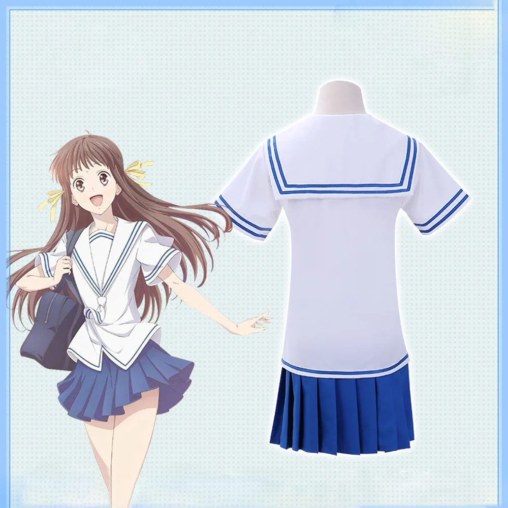 VEVEFHUANG Honda Tohru FRUITS BASKET Anime Cosplay Summer JK School uniform Set cosplay costume blouse skirt |