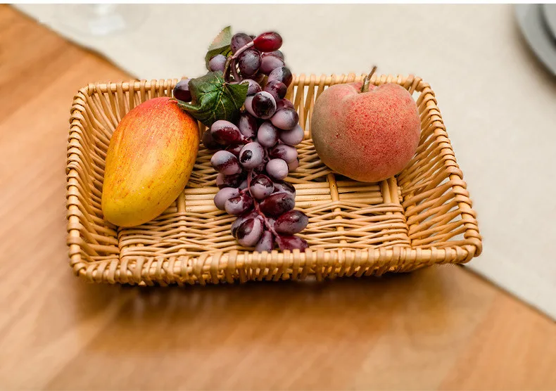 

1PC Hand Made Wicker Containing Rattan Willow Storage Basket Kitchen Bathroom Debris Storage Basket Desktop OK 0449