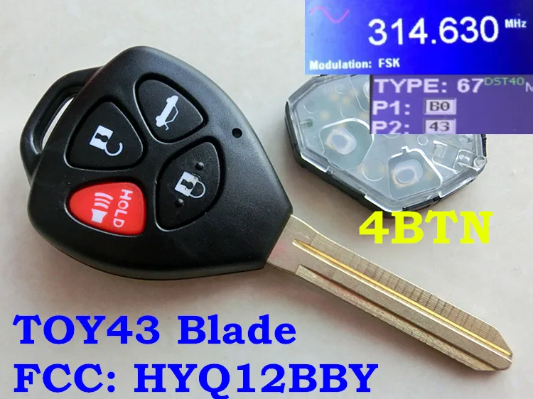 Новый необработанный дистанционный ключ RMLKS HYQ12BBY 3 4 кнопки 314 МГц 4D67 чип подходит