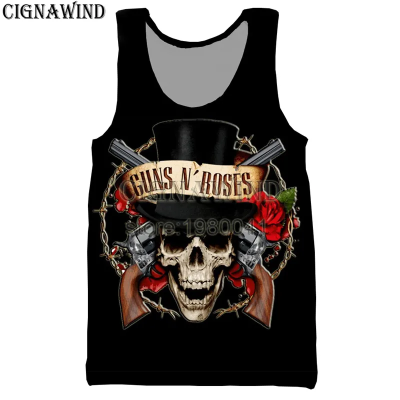 Новинка мужские/женские модные жилеты с 3D принтом guns n roses Стильные топы в стиле