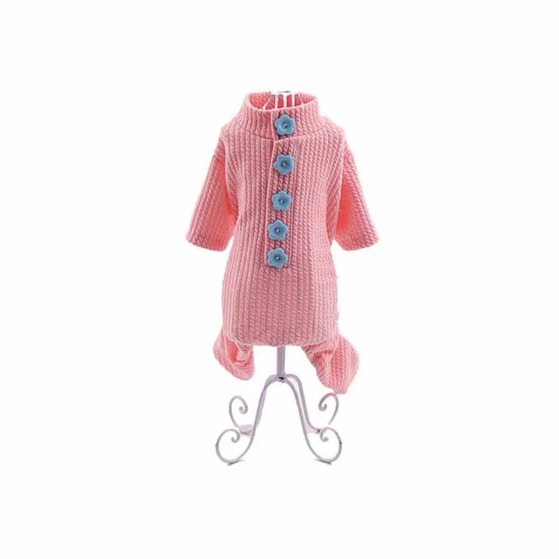 Pink Теплая одежда для собак; Классическая Детская одежда; четыре ноги толстовки с капюшоном одежда для маленьких собак осеннее пальто куртка для детей Одежда для Йорка Чихуахуа щенок Костюмы - Цвет: Pink