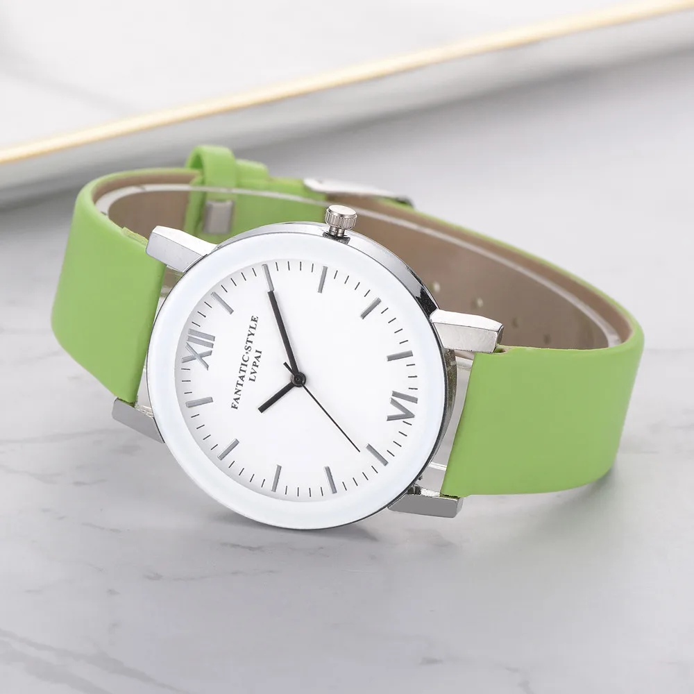 Долговечные женские часы кожаные простые наручные модные для молодых девушек 2019