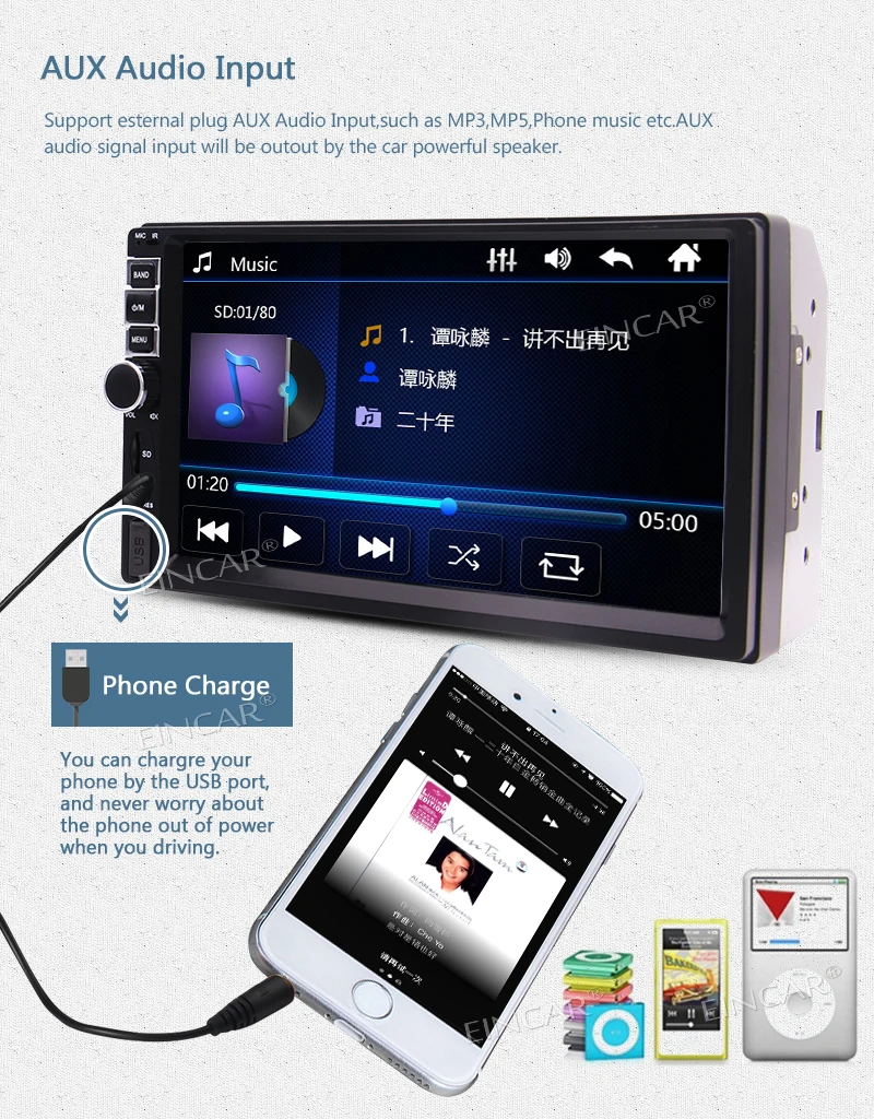 Bluetooth 7 дюймов 2 дин стерео в тире головное устройство автомобиля видео MP5 MP3 плеер