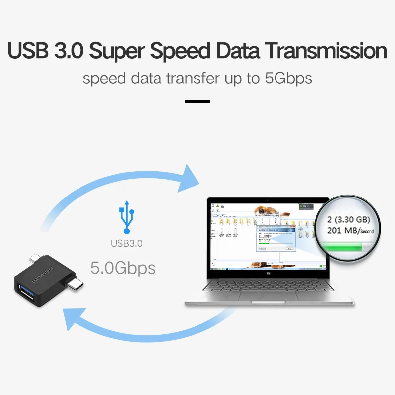 Ugreen OTG кабель адаптер 2 в 1 Micro usb type C к USB 3,0 адаптер OTG конвертер для samsung Galaxy S10 S9 адаптер для мобильного телефона