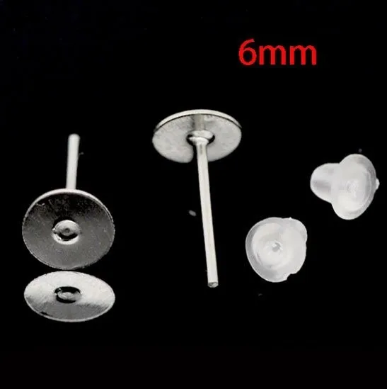 

Free shipping,6mm Flat Pad Ear stud with earbud Included