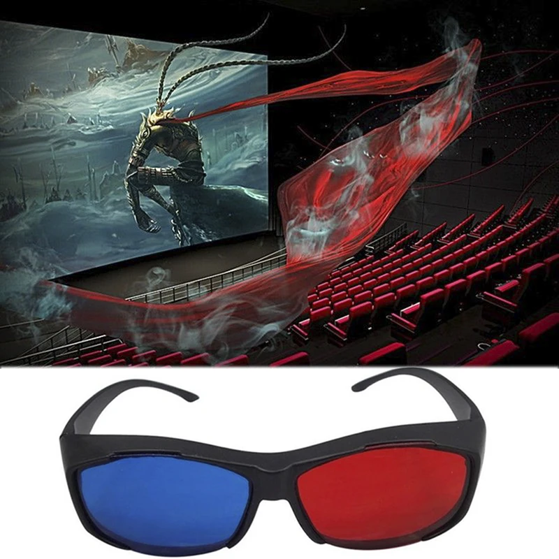 1 шт. 3d очки в черной оправе красного и синего цвета для видеоигр|3D виртуальной