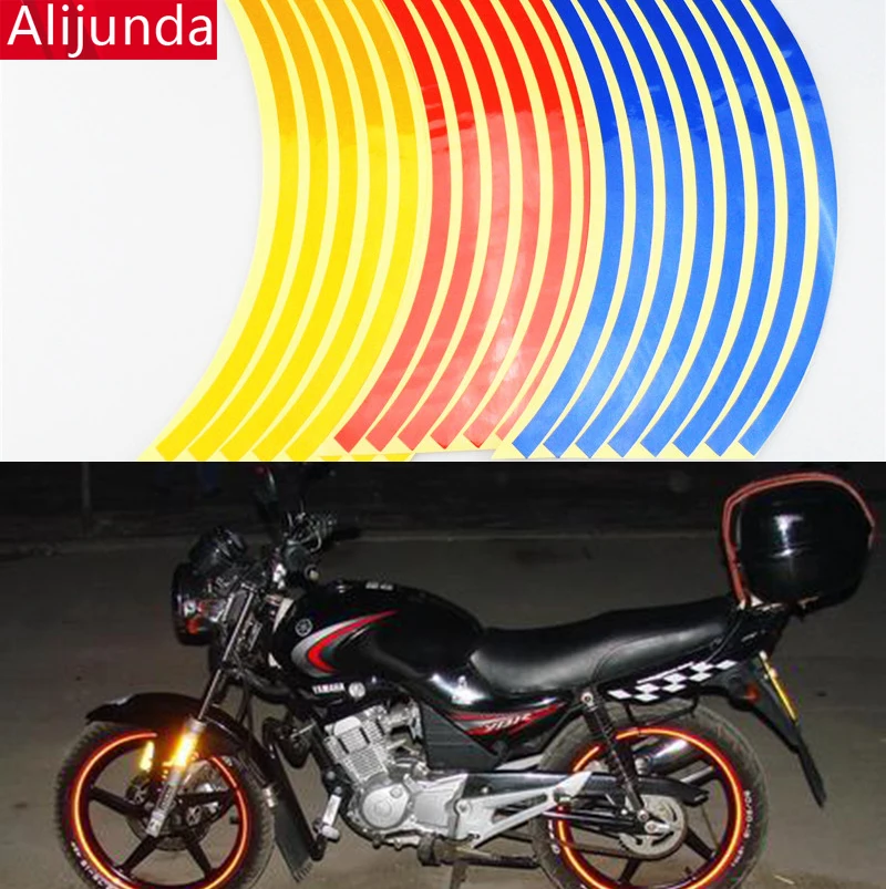 Светоотражающая наклейка для мотоцикла полоса на обод колеса 18 дюймов YAMAHA HONDA SUZUKI