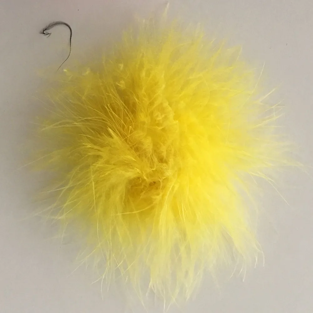 Yellow 3 дюйма Марабу перо слоеное перо цветок с круг из фетра на спине для повязки на голову одежда платье 2 шт./лот - Цвет: Yellow
