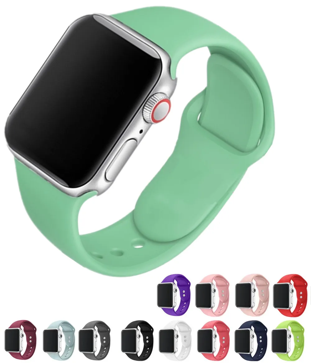 Ремешок для Apple Watch Series 4 3 2 40 мм 44 мягкий силиконовый дышащий сменный ремешок