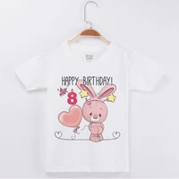 2019 fashion summer children clothing kids t shirt birthday kawaii rabbit print cotton short girls tees tops clothes boys tshirt