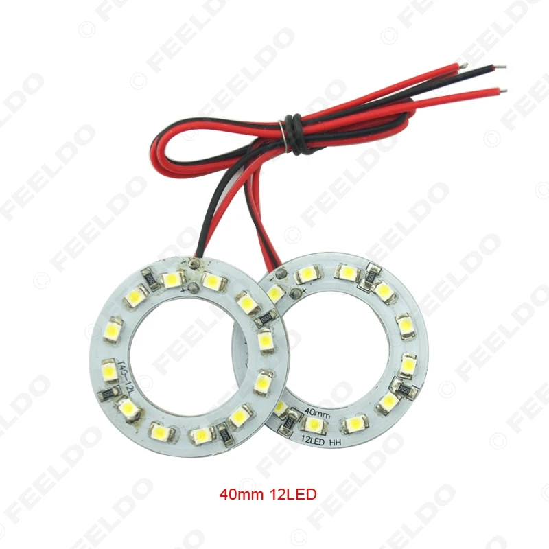 FEELDO 100 шт. 40 мм автомобильные ангельские глазки 1210/3528 12SMD светодиодные фары гало