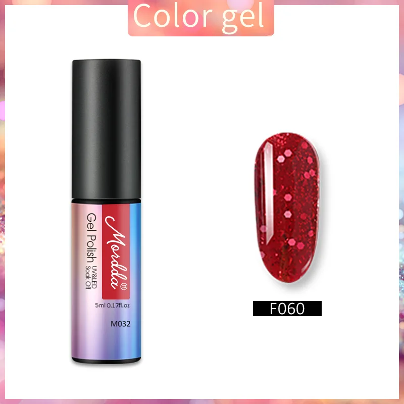 5 мл Лак для ногтей, 60 цветов, сделай сам, гибрид для дизайна ногтей, маникюра, УФ Блеск, верхнее покрытие, базовый гель - Цвет: F060