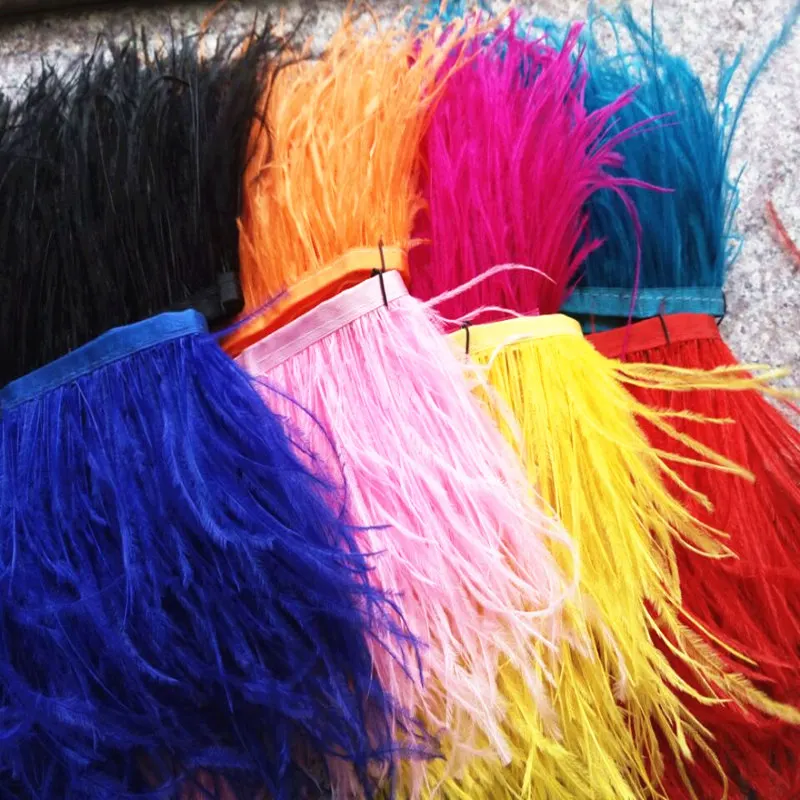 Лента из страусиных перьев 4 5 дюймов/10 12 см 10 ярдов|ostrich feather fringe|feather fringeostrich ribbon |
