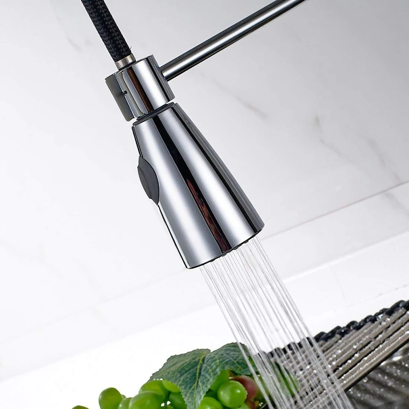 Хром полированный Низкий давление кран и смеситель для кухонной раковины раковина кран 360 Поворотный кухонный пружинный смеситель кран кухонная раковина распыляющий смеситель кран