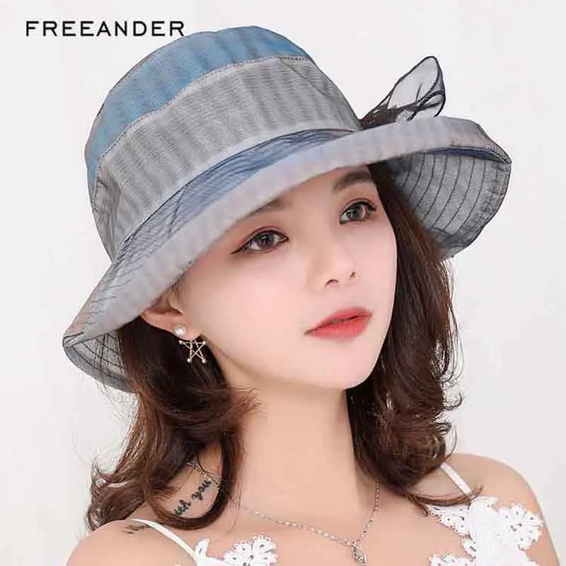 Женские шляпы от солнца Freeander летняя пляжная широкополая шляпа с кантом Sombreros Mujer
