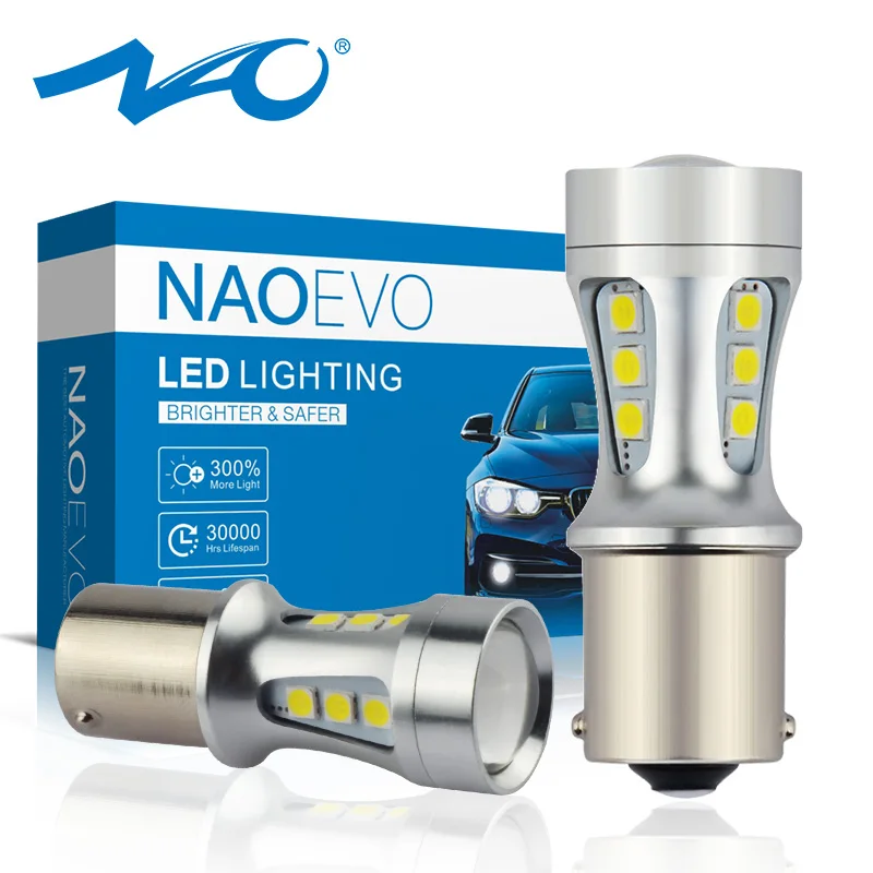 Автомобильная светодиодсветодиодный лампа NAO P21W 1156 PY21W 12V T20 7443 7440 W16W P21/5 W BA15S