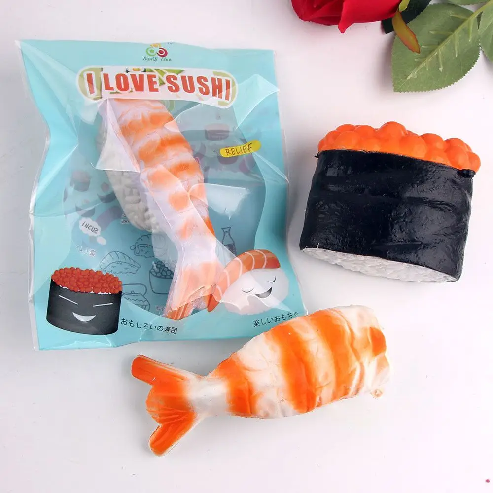 Jumbo Kawaii милые мягкими креветки вкусный Икра суши замедлить рост сладкий