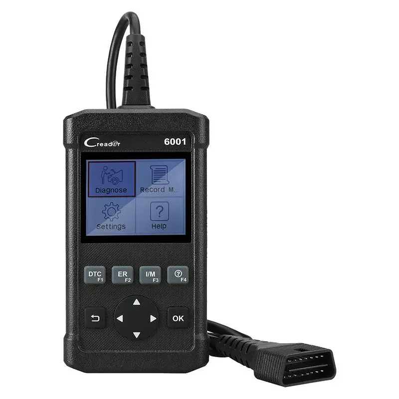 Старт Creader 6001 полный OBDII OBD2 EOBD функции Поддержка O2 Сенсор Тесты сканер Код чтения