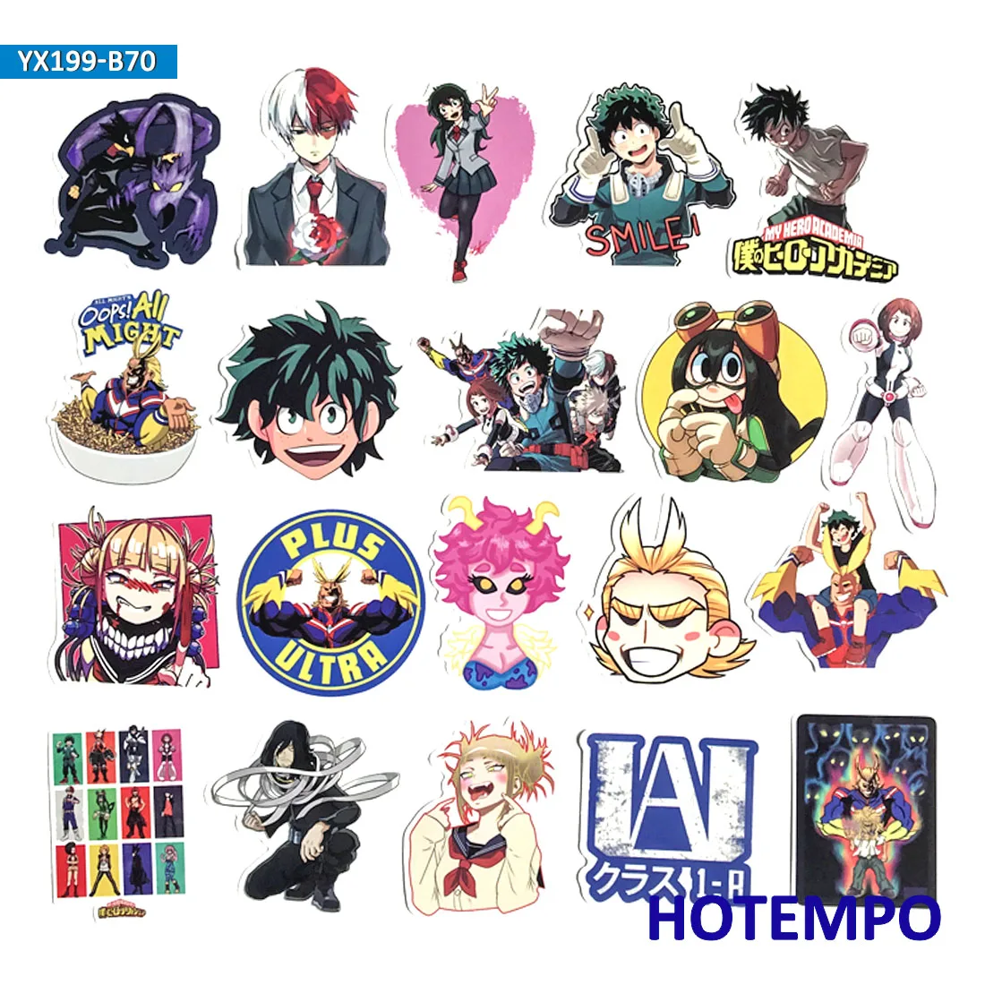 70 шт. izku Midoriya All Might Boku no My Hero Academy Персонаж Стикер для мобильного телефона ноутбука багаж скейтборд стикер s