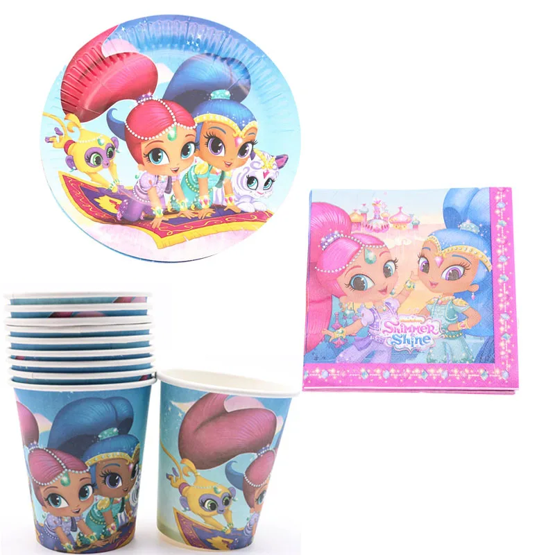 Shimmer and Shine tableware birthday party supplies baby bathing favor wedding decoration kids | Дом и сад