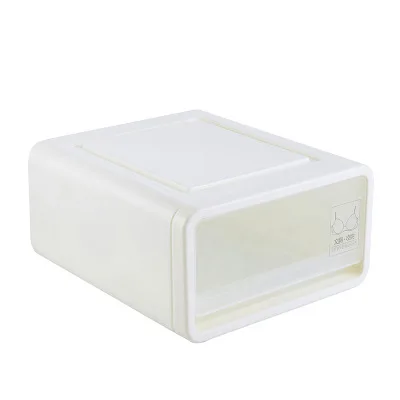 1pcs Beige 1grid 3 шт DIY пластиковый ящик для хранения нижнее белье бюстгальтер носки Органайзер пылезащитный шкаф для хранения ящиков спальня шкаф ящик для хранения 4 цвета - Цвет: 1pcs Beige 1grid