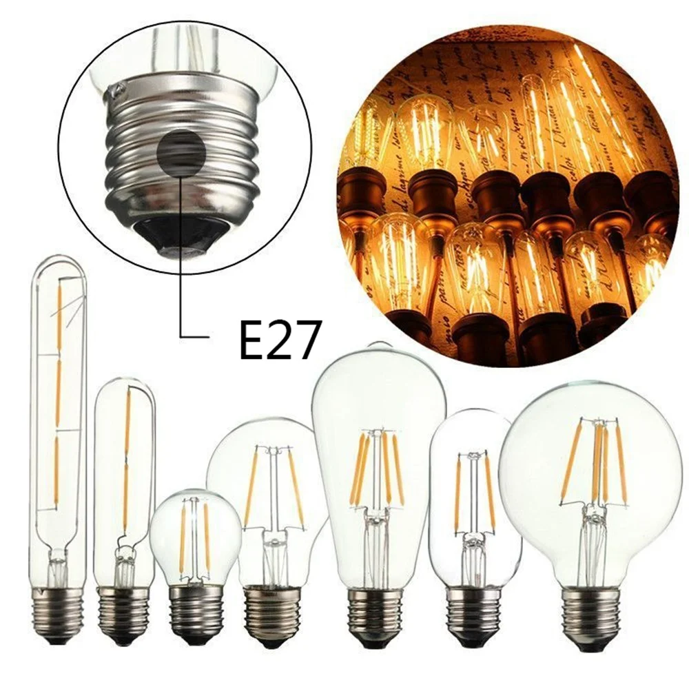 E14 E27 Vintage Edison LED COB Filament Decor Lamps Warm White ST64 T30 G80 Led Specialty Decorative Light Bulbs | Лампы и освещение