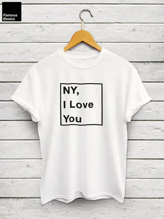 Нью-Йорк с надписью I Love You футболка рубашка &quotНью Йорк&quot Бруклин Я люблю shirt-C577 |