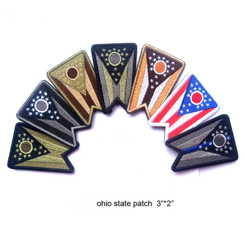 3D вышивка волшебные наклейки США флаг штата Огайо патч новый Нашивка на рукав