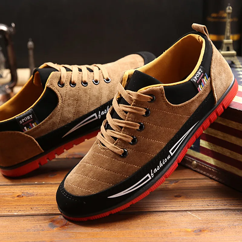 New Classic Men Fashion Casual Shoes Flats Lace-Up Canvas Breathable Sneakers Size 39-44 | Обувь