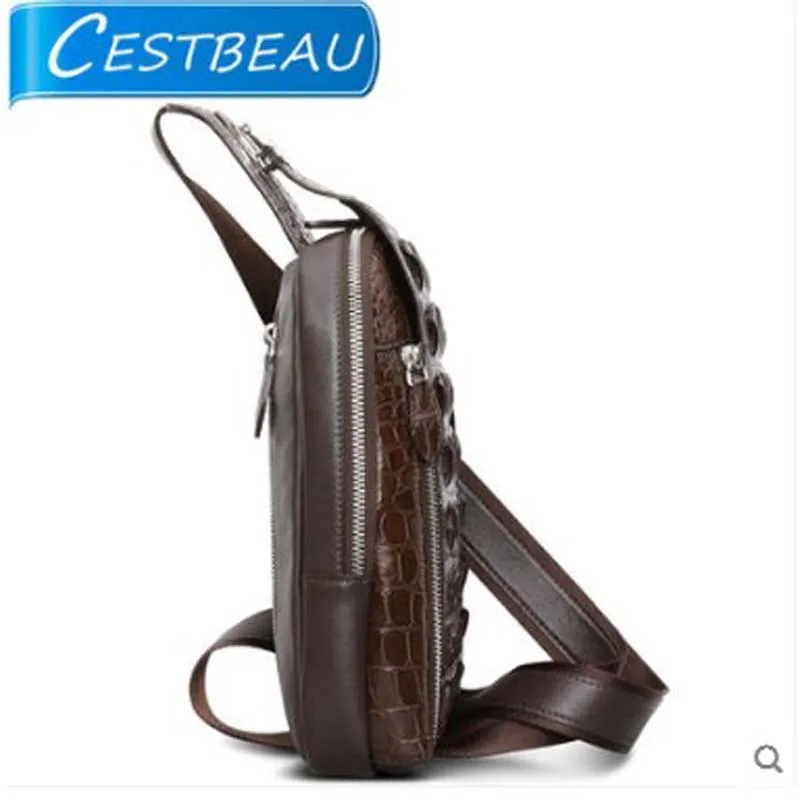 Cestbeau (Таиланд) крокодиловая нагрудная сумка Повседневная через плечо кожаная