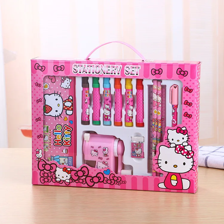 Детский Канцелярский набор карандашей hello kitty, мультяшный художественный карандаш для набросок рисунок, набор точилок для студентов, школьные принадлежности C20 D30